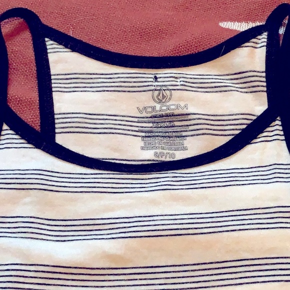 NWOT Volcom Striped Halter Neck Tank Top - Picture 3 of 5